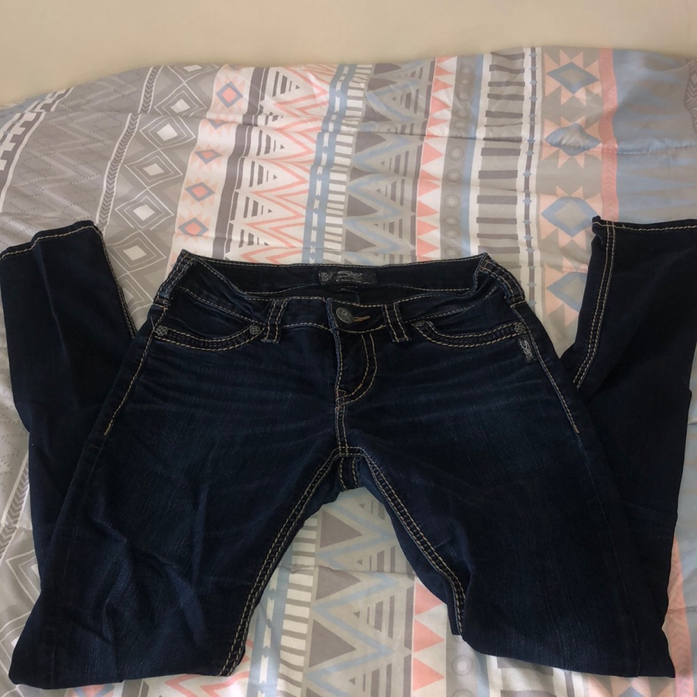 Silver Jeggings-Jeans